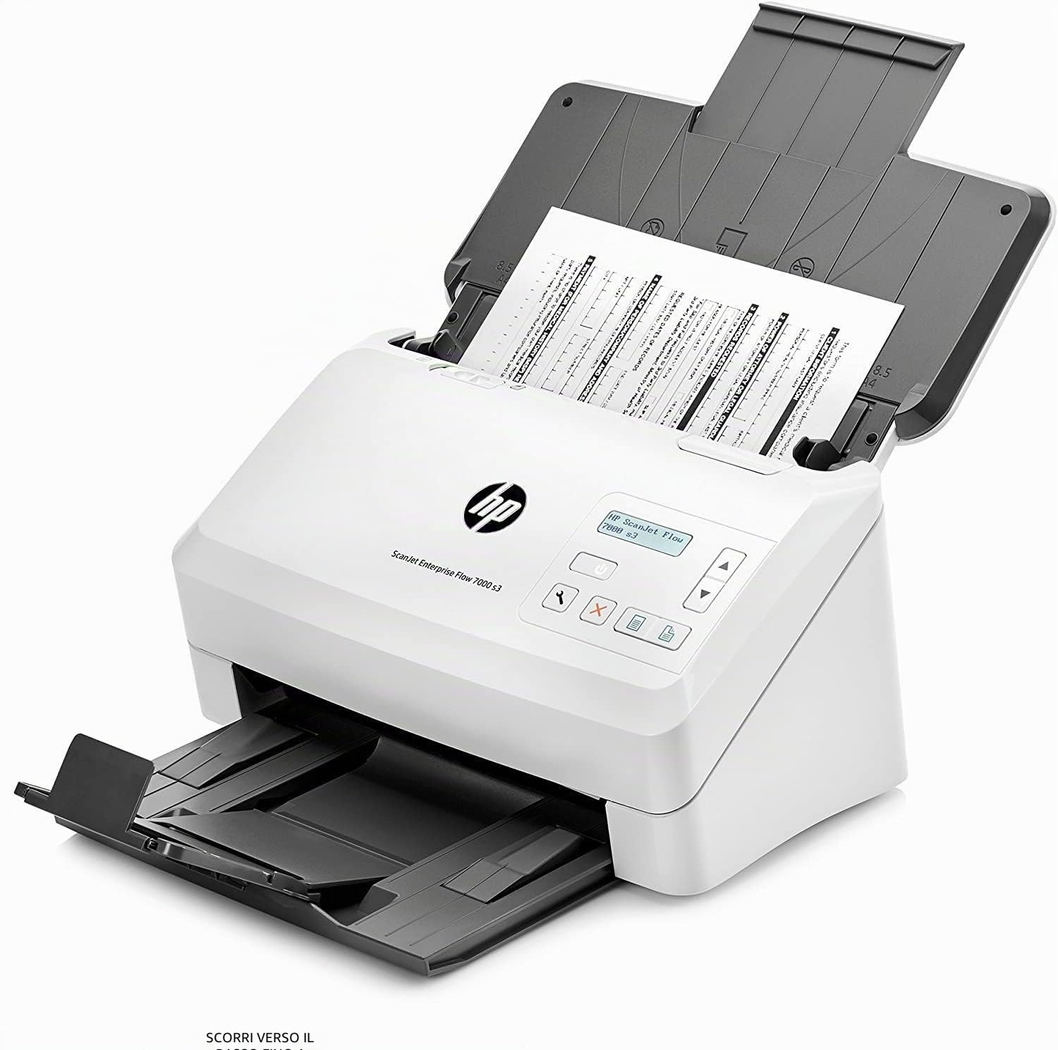 HP Scanjet Enterprise Flow 7000 S3 (L2757A), Doppia Scansione a Singolo Passaggio, Formato A3, Professionale per Documenti e Immagini, Piccolo e Sottile, Bianco