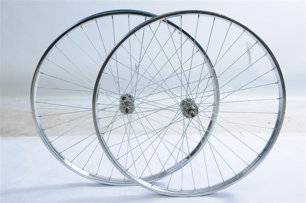 Specialist PAIR VINTAGE ROADSTER BIKE WHEELS 26 x 1 1/2 WESTRICK DUAL RIM FOR ROD OR CALIPER BRAKES CHROME STEEL RIMS NEW