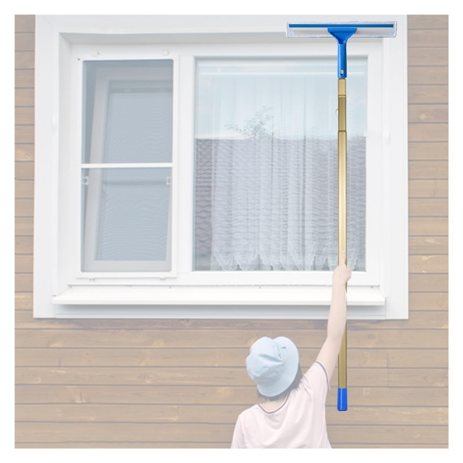 Kit de limpiador de escobilla extensible 2 en 1 con mango telescópico para apartamentos, centros comerciales y lavado de autos