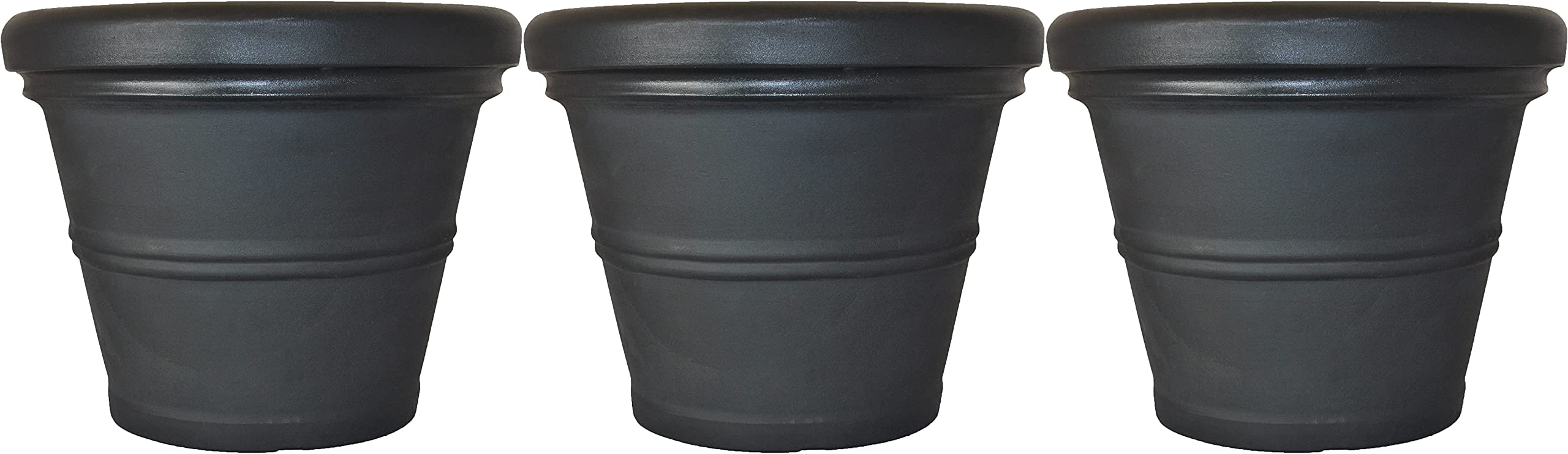 Tusco ProductsRR20BK Rolled Rim Garden Planter, Black (3)