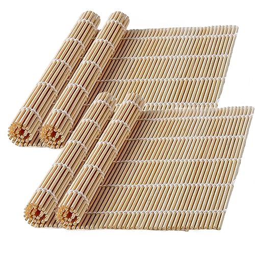 Wtpncil Bamboo Sushi Rolling Mat, Sushi Roller, Sushi Maker, Bamboo Mat For Sushi Roll- 4 PCS