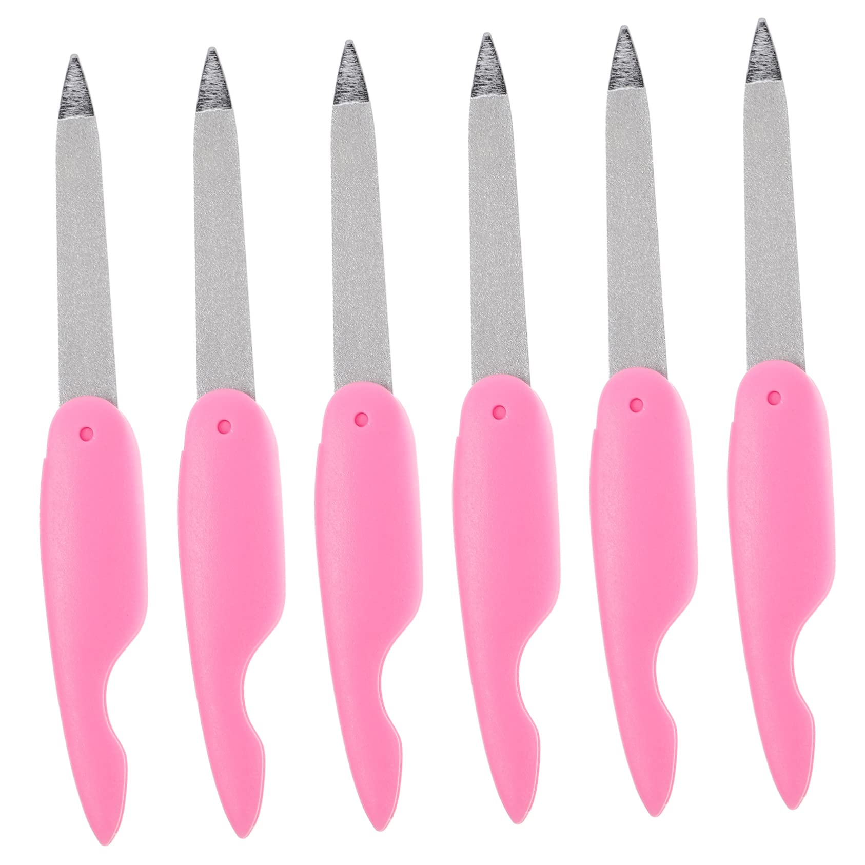 BIUDECO 6Pcs Folding Nail Trimming Files Double Sided Emory Nail Art Supplies for Women Durable and Reusable Manicure Tools for Home and Salon Use