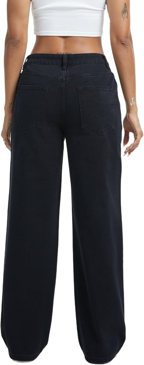 Women's Rhinestone Embellished Straight Leg Jeans Star Sparkling Denim Pants for Parties Night Out Casual Glam - Image 6