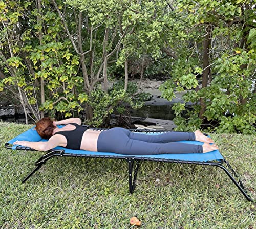 Ezcheer Oversize Folding Chaise Lounge Outdoor, 16 Inch Extra High Patio Camping Sunbathing Recliner, Support 350Lbs Lay Flat Pool Beach Lawn Chair With Storage Bag #TOP3
