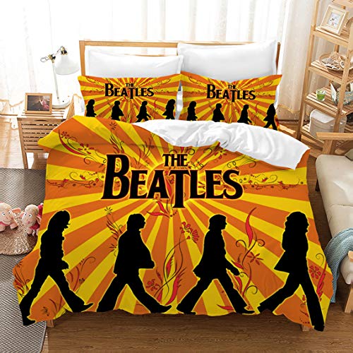 NICHIYO The Beatles Parure de lit – Housse de couette et taie d’oreiller, microfibre, impression numérique 3D, 3 pièces, (01,135 x 200) (5,King 220 x 240 cm) - Les Beatles, Paul McCartney, John Lennon, RIngo Starr, George Harrison NICHIYO The Beatles Parure de lit – Housse de couette et taie d'oreiller, microfibre, impression numérique 3D, 3 pièces, (01,135 x 200) (5,King 220 x 240 cm) – Image 3