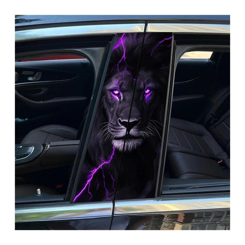 Body Parts 2pcs Animal Theme Car Vinyl Sticker Car Center B-Pillar Waterproof Sticker(Type A)