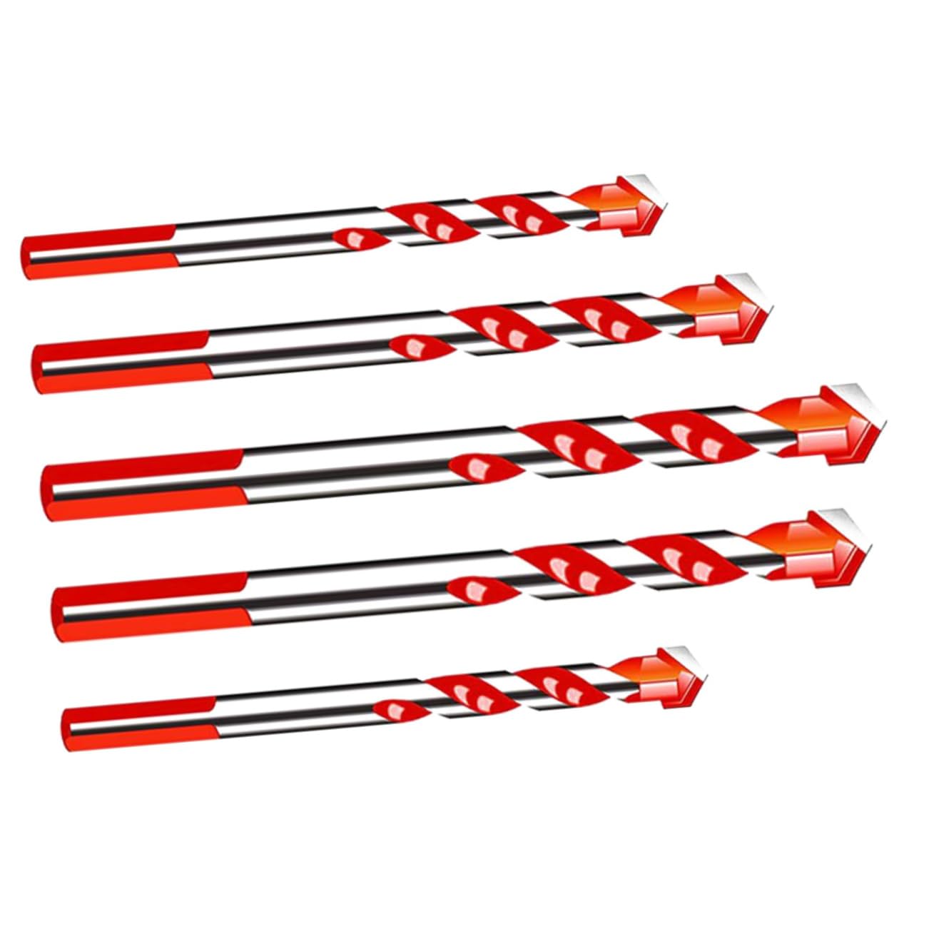 5pcs Multi-Purpose Hard Drill Bits Set for Porcelain Tile Glass Marble and Concrete Tungsten Carbide Tips for Efficient Woodworking and Masonry Applications