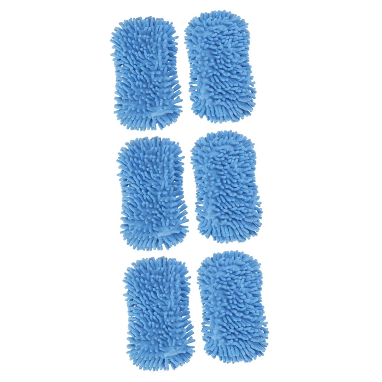 ULTECHNOVO 6piezas Guantes De Lavado De Microfibra Chenille para Coche y Moto Esponja De Limpieza Ultra Fina Azul