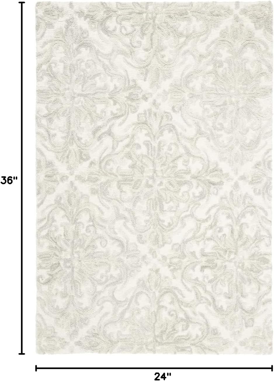 Handmade Ivory Wool Tufted Rectangular Accent Rug 2' x 3'