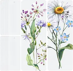 PLIGREAT 100 marcadores de página aquarela, 4 x 13 cm, marcadores em branco, 300 g, cartões de papel aquarela pintáveis com bloco de marcador de página para pintura faça-você-mesmo, caligrafia e