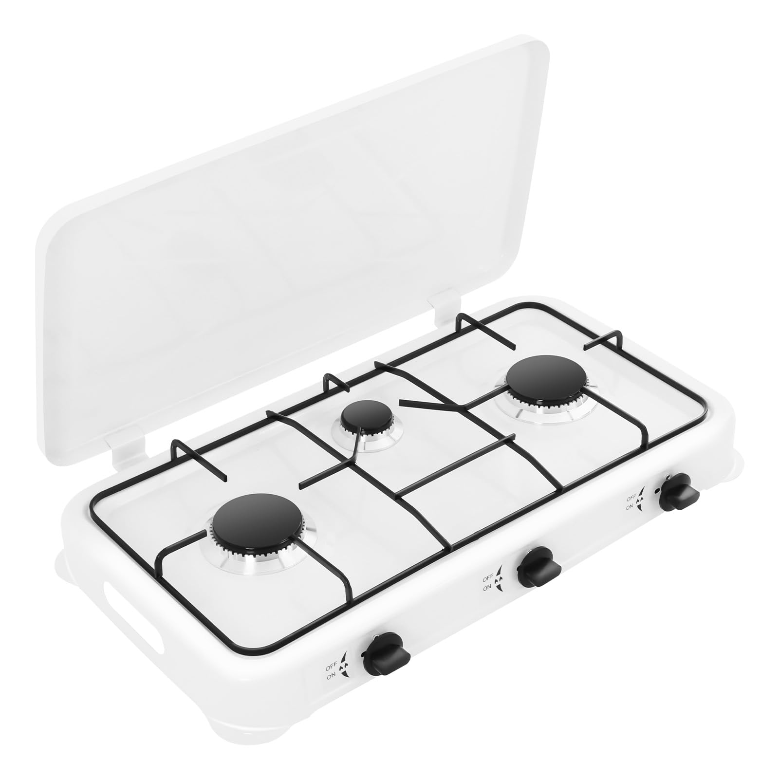 3 Burner Gas Cooktop, Gas Stovetop, Portable Gas Stove with Pressure-reducing Valve for Home, Outdoors, Restaurants