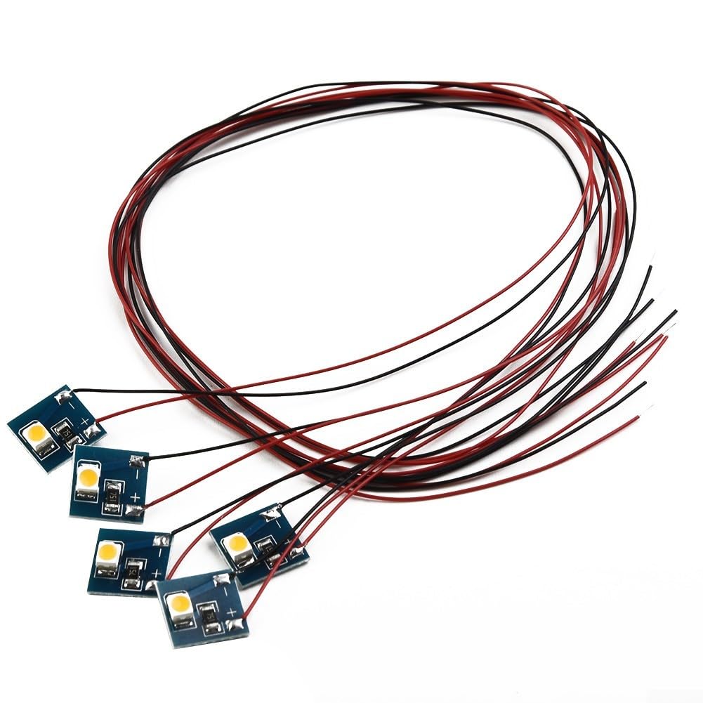 5PCS 12V LED Lights for Model Railway Building Interior Lighting OO HO Scale(Warm Light)