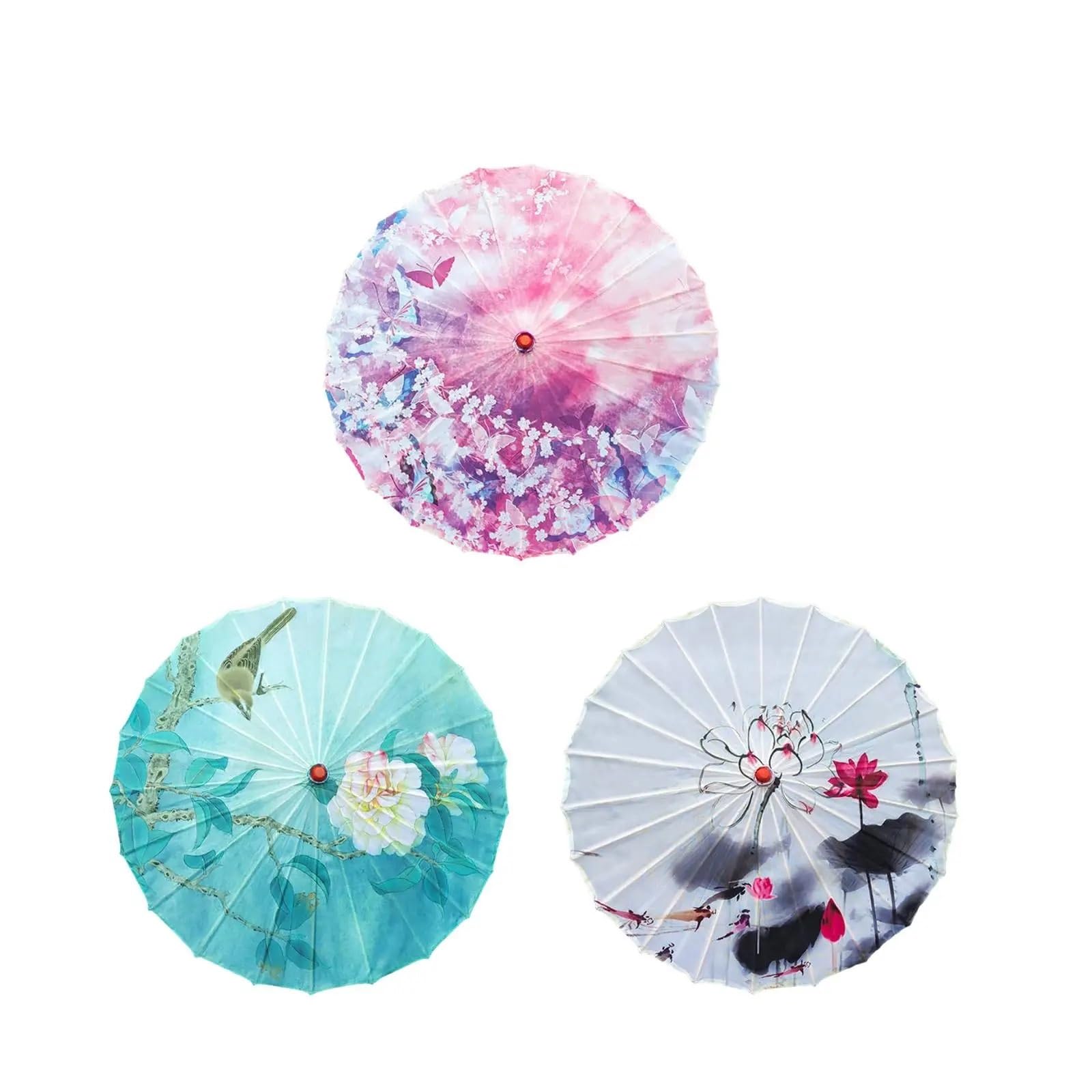 Oiled Paper Umbrella Dancing Props Oil Paper Parasol for Cosplay Dance Recitals Performance Wedding Music Festivals per Costumi Matrimonio Festa Oggetti di Scena Scen(Pink)