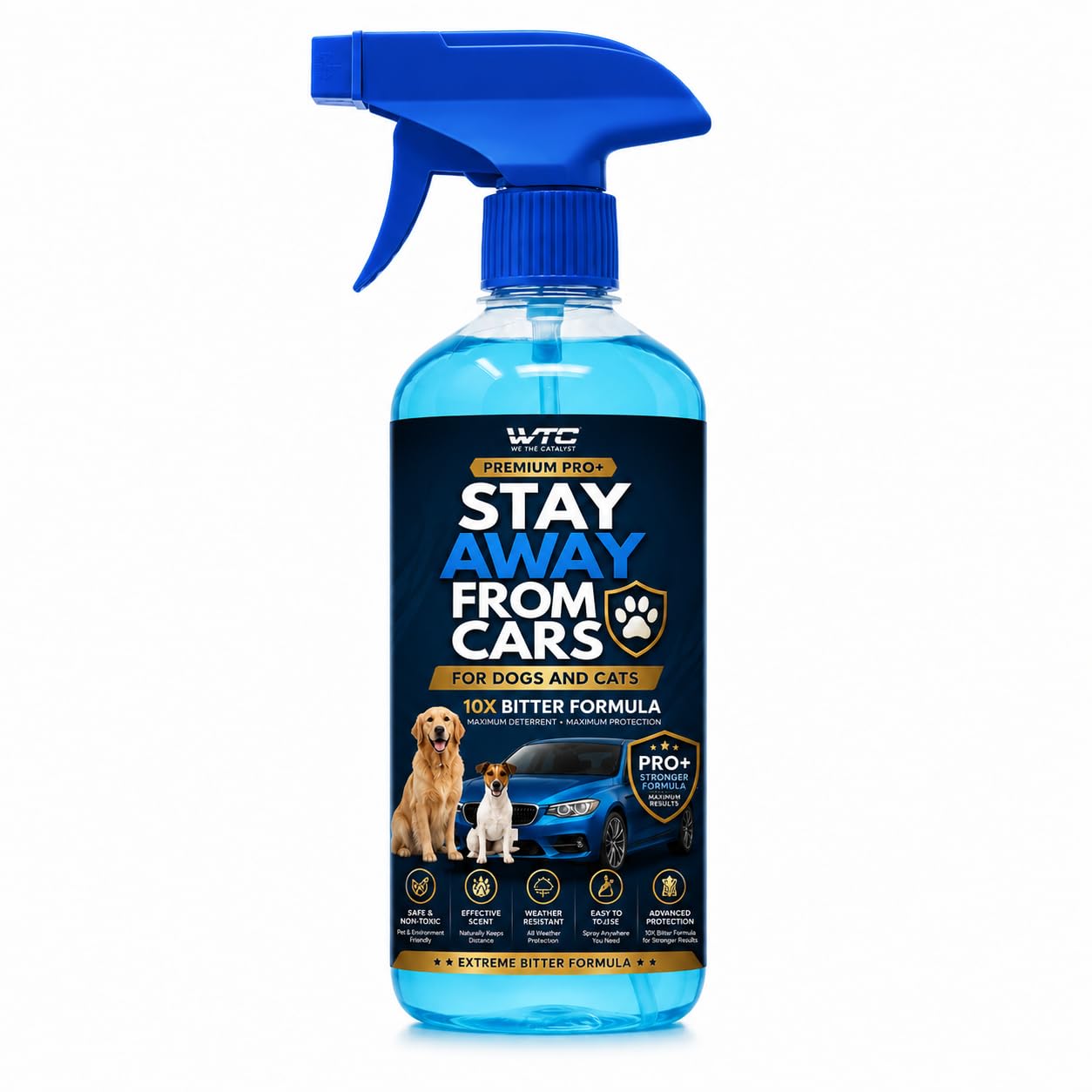 WTC PRO+ Stay Away from Cars Spray 500ml for Dogs & Animals | Anti Pee, Poop & Scratch Repellent for Cars, Bikes & Tyres | Natural Pet Deterrent Formula (500 ML)-picture-23