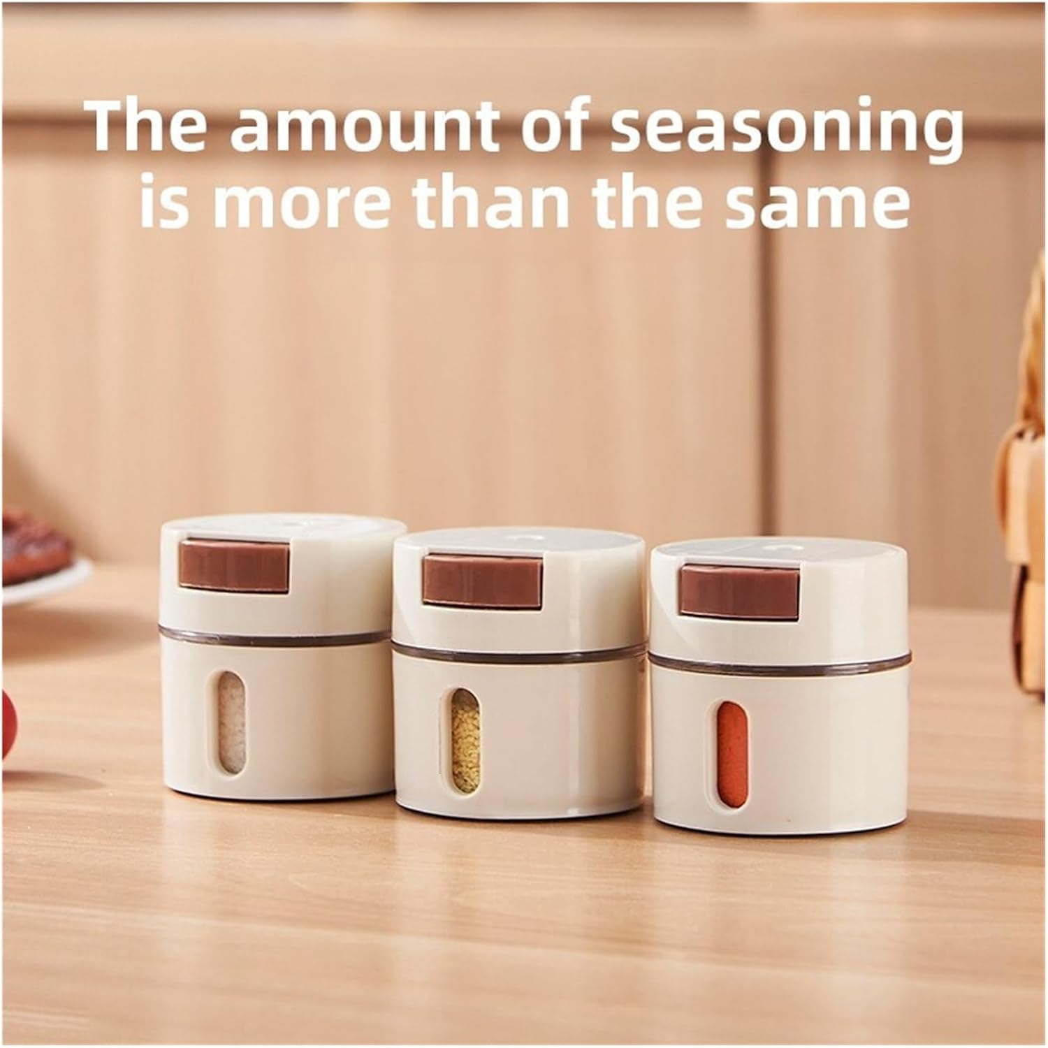 6 Packs Spice Box Set - Wall-Mounted Seasoning Pot With Quantitative Salt Shaker For Kitchen Organization
