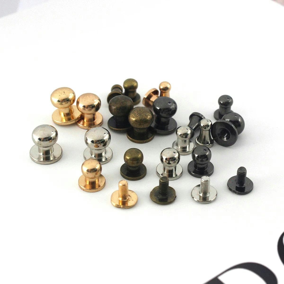 50 Botones Atornillados Cabeza Redonda Espárragos De Poste De Bola Remaches De Clavos Accesorios De Hardware-Plata-9 x 8 Mm
