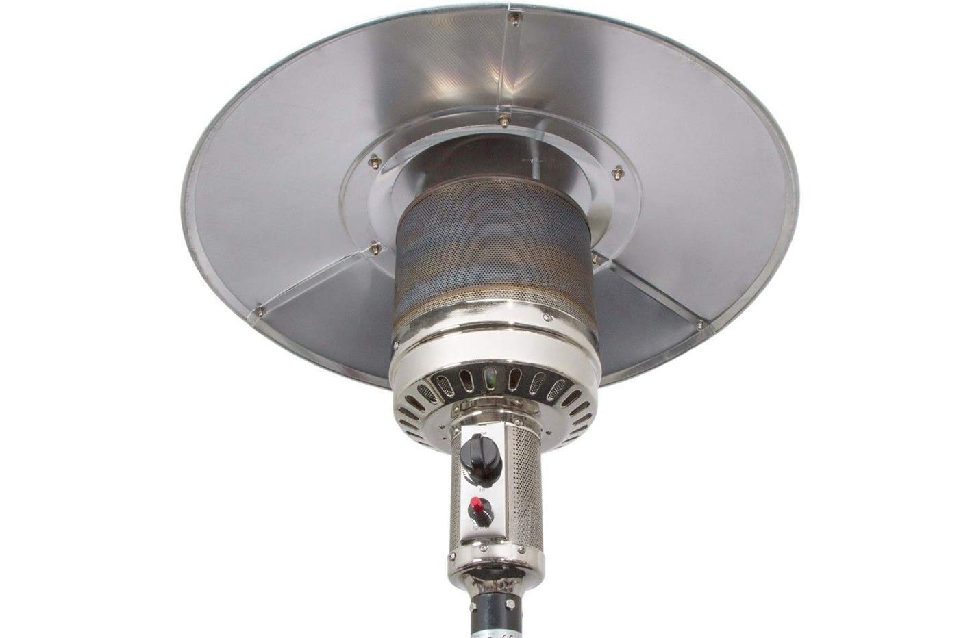 Stufa A Fungo Professionale Gpl 13kW In Acciaio Inox Riscaldatore Esterno Da 2.21 Mt Con Ruote Sicurezza Per Terrazze e Giardini Colore Silver