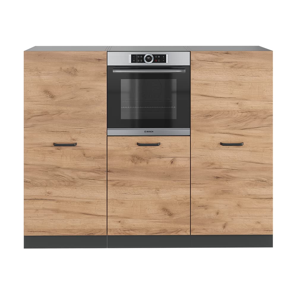 Vicco Küchenblock R-Line, Goldkraft Eiche/Anthrazit, 180 cm ohne Arbeitsplatte, zur individuellen Erweiterung und flexiblen Anordnung der Module