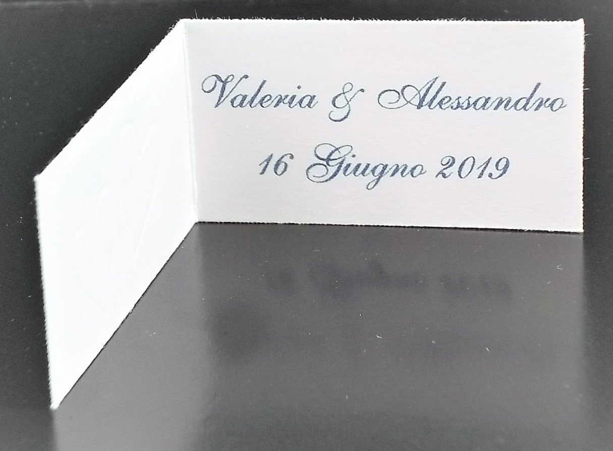 LE GEMME DI VENEZIA 200 Bigliettini Matrimonio o Promessa Stampa Personalizzata a Colori in Omaggio per Bomboniera 2 Cuori Rosso