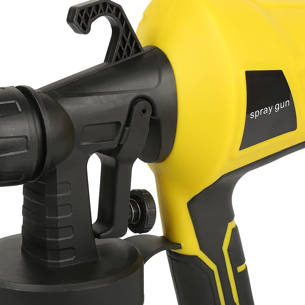 Pistola a spruzzo elettrica, spruzzatore elettrico, pistola a spruzzo elettrica, portata regolabile, 3 modelli di spruzzo (standard europeo), 400 W, giallo