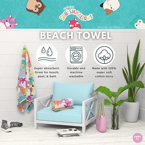 Miniatura 2 de Franco Squishmallows - Toalla de baño de algodón súper suave, 60 x 30 pulgadas (producto oficial de Squishmallows)