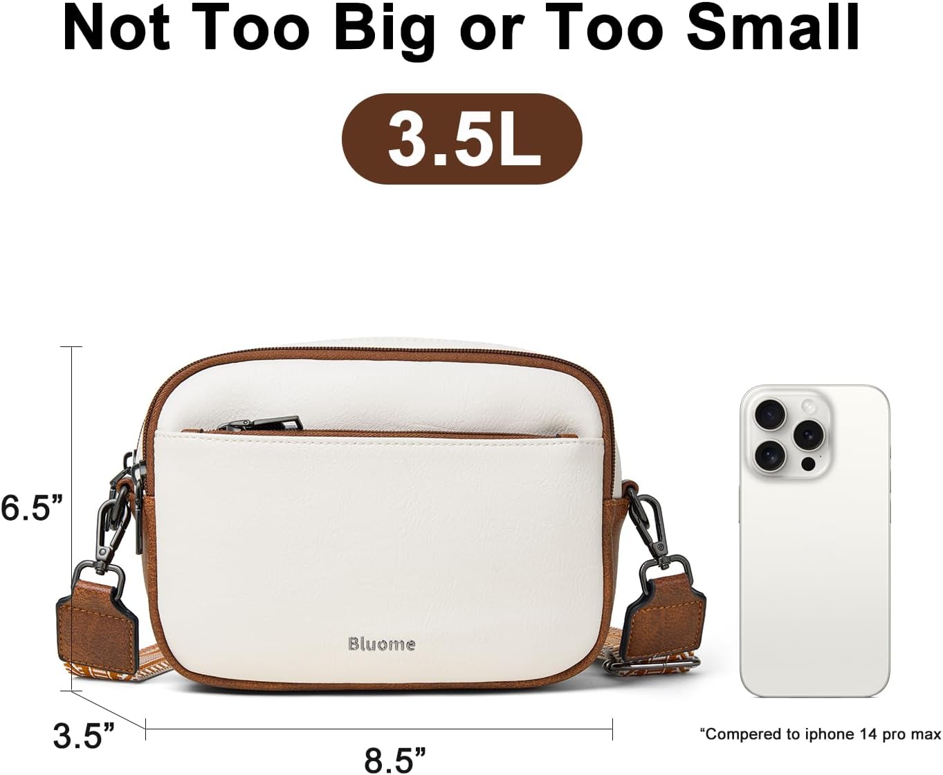 Bluome 4 Zips Crossbody Bags Purses Handbags For Women Small Pu Leather Shoulder Cross Body Travel Bag For Woman Guitar Strap - Image 3