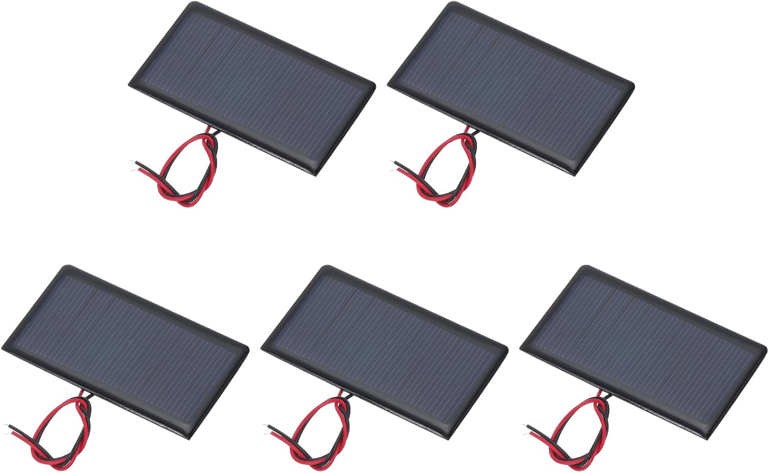 MECCANIXITY 5 Pcs 5V 0.3W 60mA Mini Solar Panels with 2 Cable