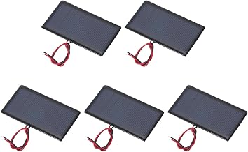 MECCANIXITY 5 Pcs 5V 0.3W 60mA Mini Solar Panels, Small Polycrystalline Solar Cell Panel with 2 Cable for DIY Electric Toy Materials Kits Charger, 68mm x 37mm