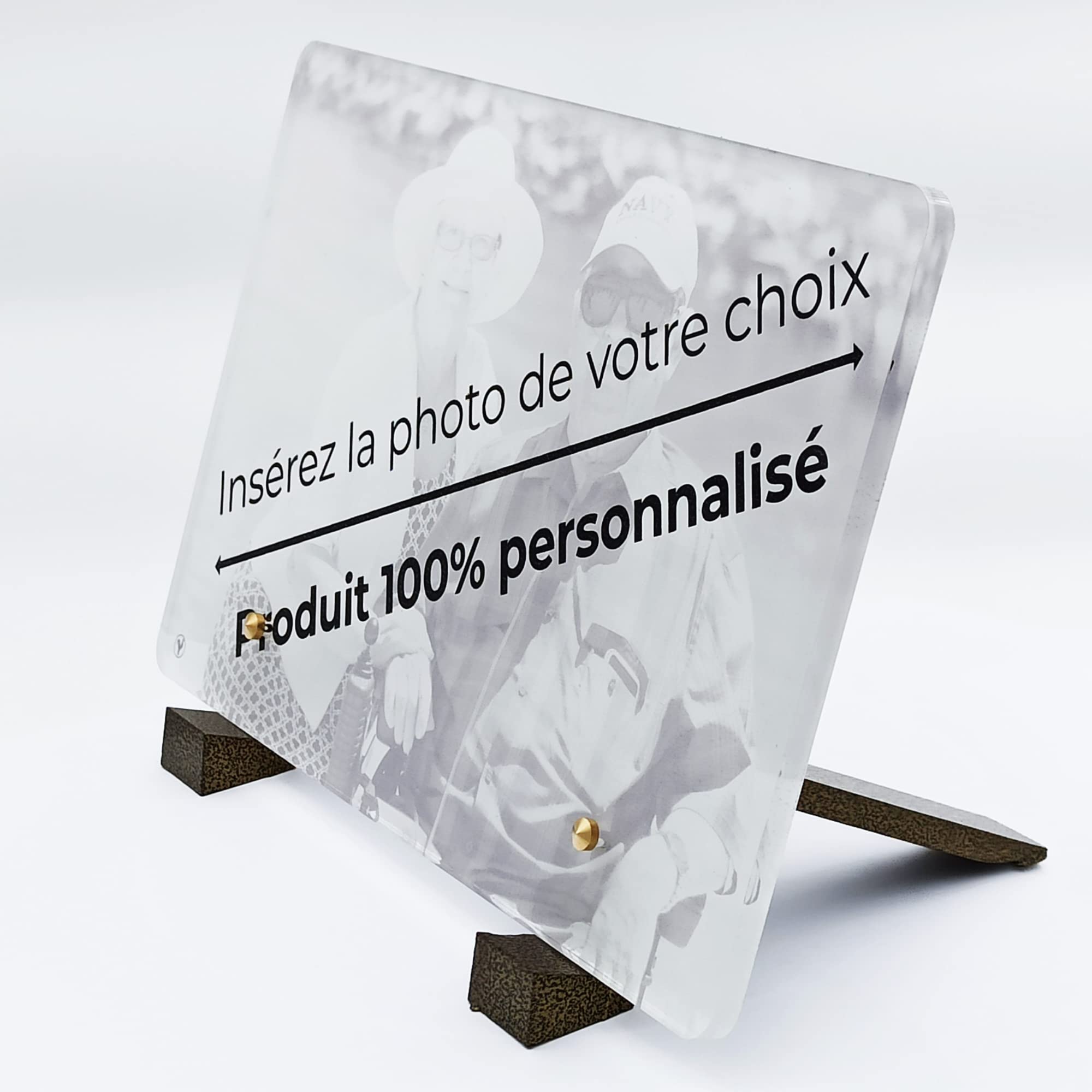 Plaque Funéraire Personnalisée Rectangle - Photos et Textes 100% Personnalisables - Plaque Funéraire en Altuglass - Résistante aux Intempéries et Traitée Anti UV (30x20 cm (standard))
