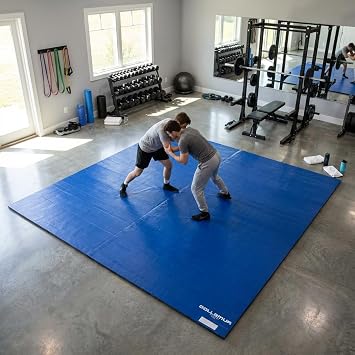 Dollamur 10'x10'x1.25 Jiu-Jitsu Mat, Royal Blue, Tatami, FLEXI-Connect