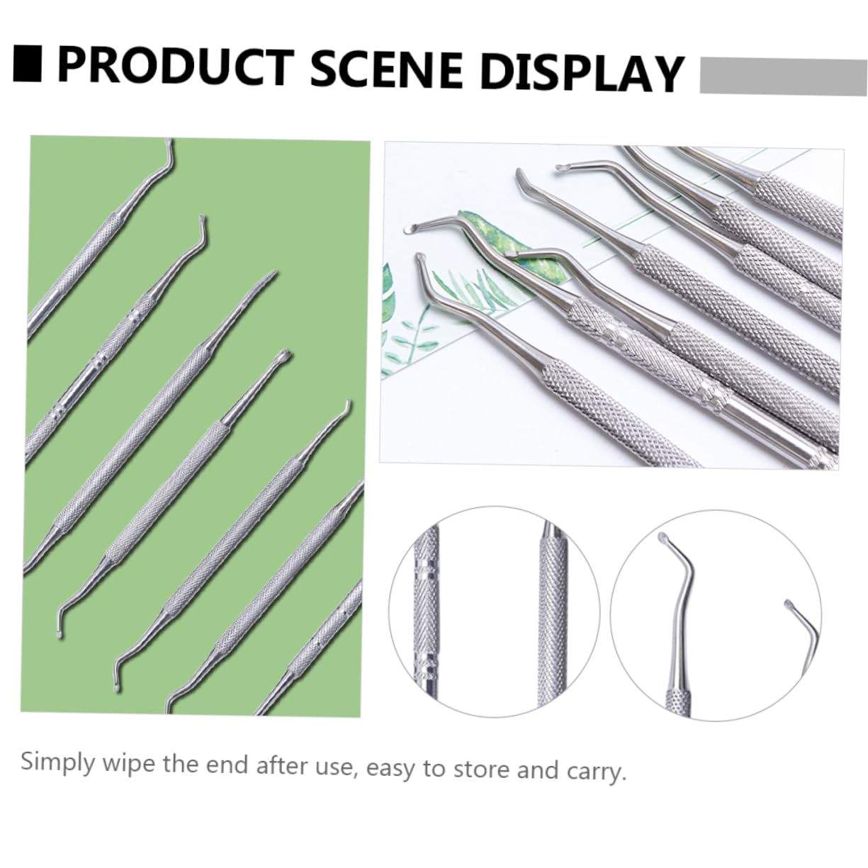 VALICLUD 1 Set Stainless Steel Manicure Tools Nail Care Kit with Ergonomic Non Slip Handles for Easy Control for Nail Polish Removal and Grooming Salon