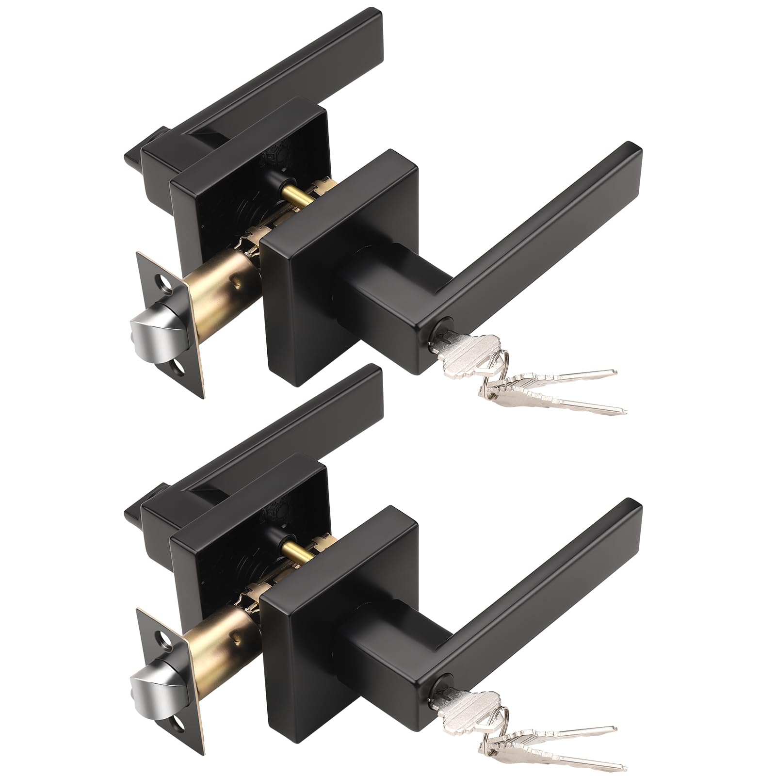 KNOBWELL Matte Black Privacy Door Knobs - Lock Included -23
