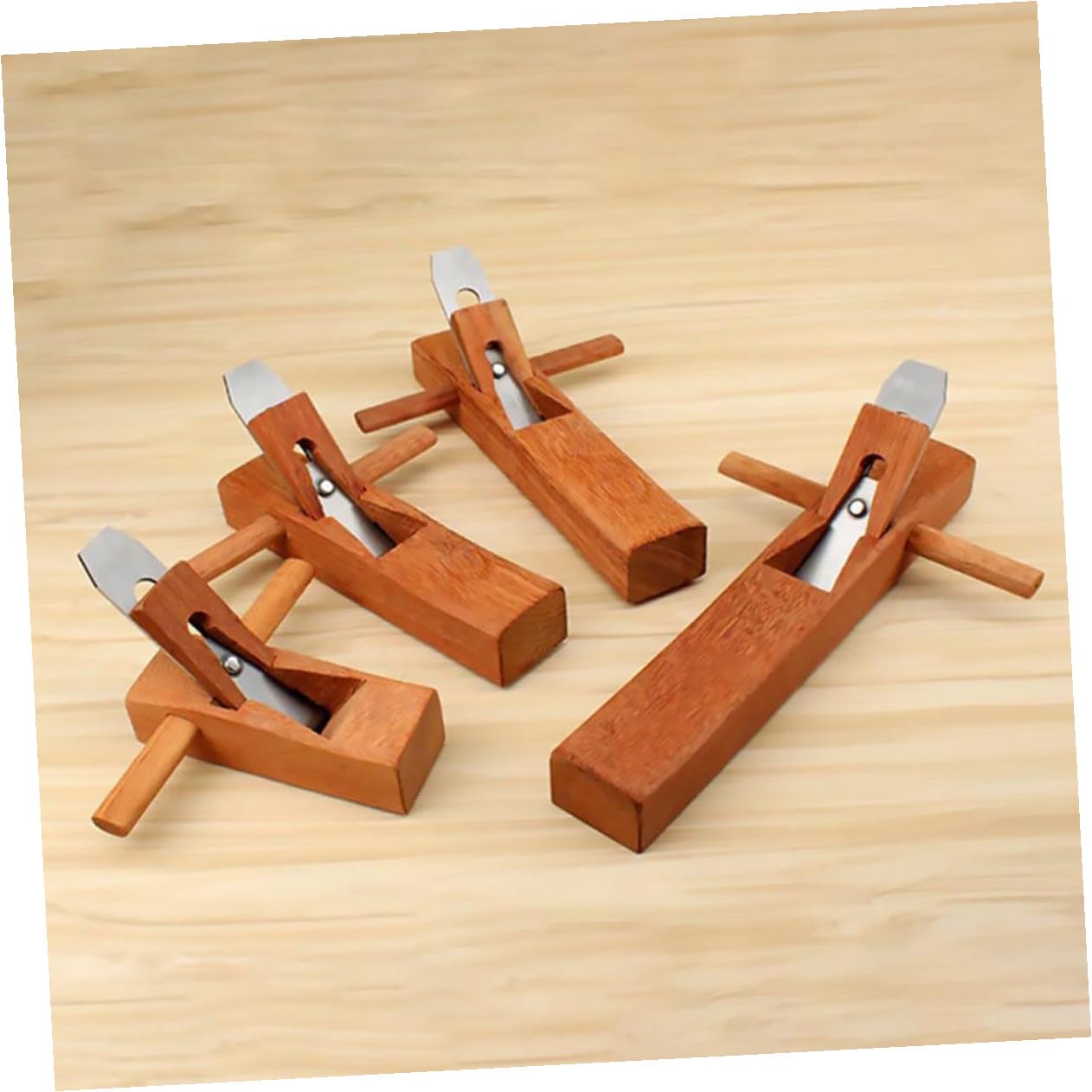 Cepillo de Mano para Carpintería Doméstica, Acero y Madera