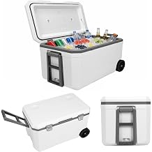 Portable Cooler, 70QT Hard Cooler, Outdoor Camping Vehicle Insulated Box with Handle Portable Car Wheel Insulator Plastic Cooler Box for Beach Drink Beverage Camping Picnic Fishing
