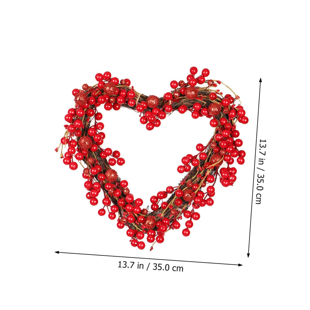 ABOOFAN Kranz Party Herz Kranz Red Berry Valentinstag Hause Dekorative Girlande