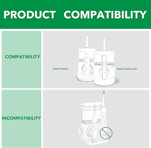 Miniatura 3 de LEDOSAKO Cabezales de cepillo de dientes de repuesto, compatibles con WaterPick Sonic Fusion y Sonic Fusion 2.0, 6 unidades, con cubiertas Cyrstal