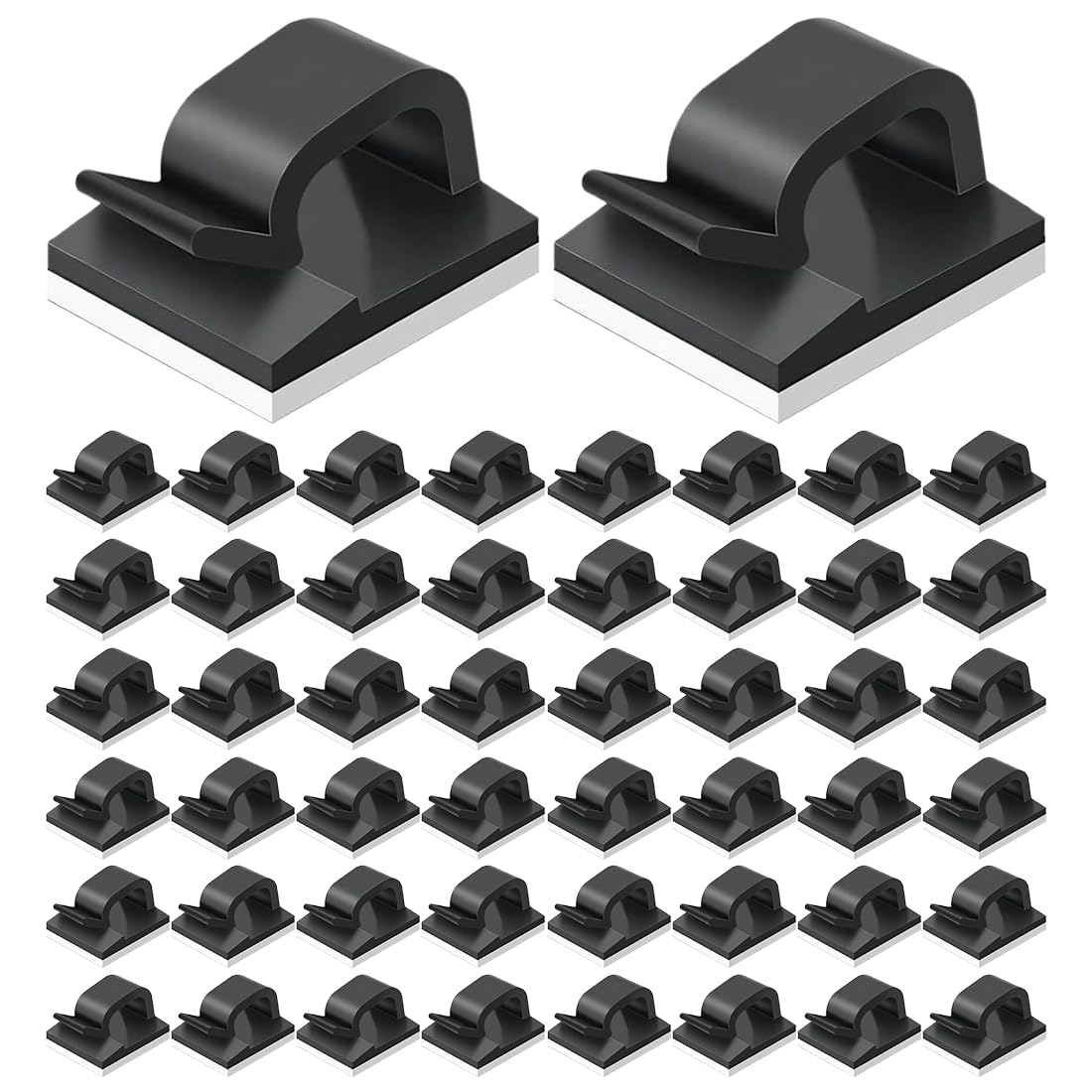 Clip fermacavi da parete per cavi elettrici,50 clip adesive nere per cavi, clip per cavi da scrivania, clip per la gestione dei cavi, per fissare e organizzare fili e cavi.