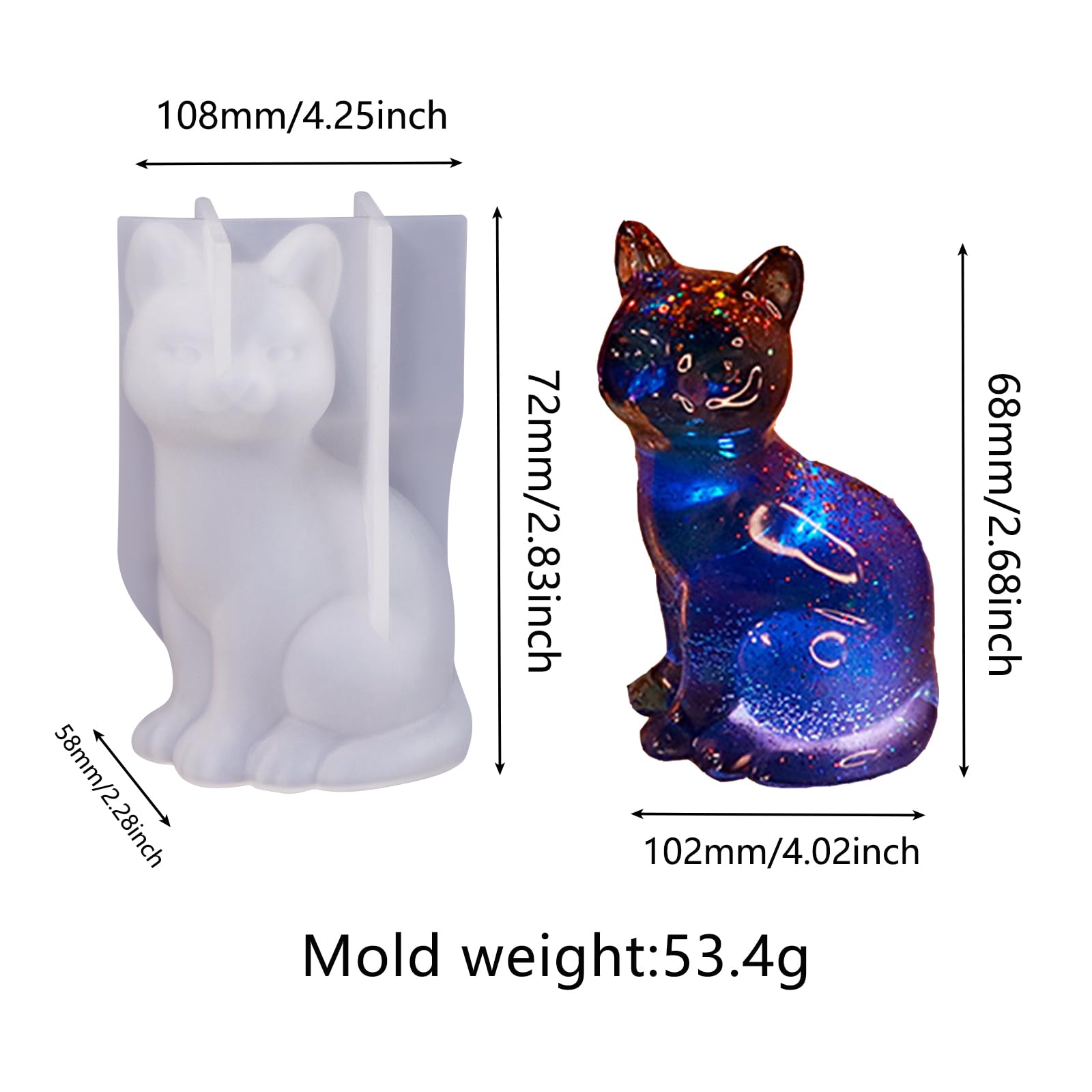 Btgghytr Stampi in silicone per artigianato in resina rettangolare gatto artiglio delfino stampo in silicone stampo in resina gioielli ciondolo stampo