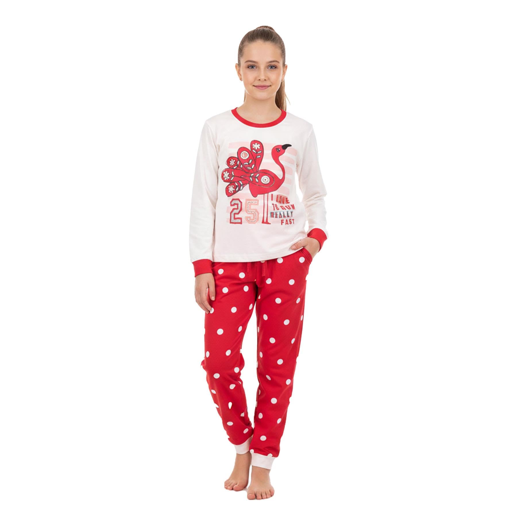 A2z 4 Kids Girls 189 Pink Pyjamas Traditional Pjs Pyjama Set Long Sleeve Top - Pjs _7-8