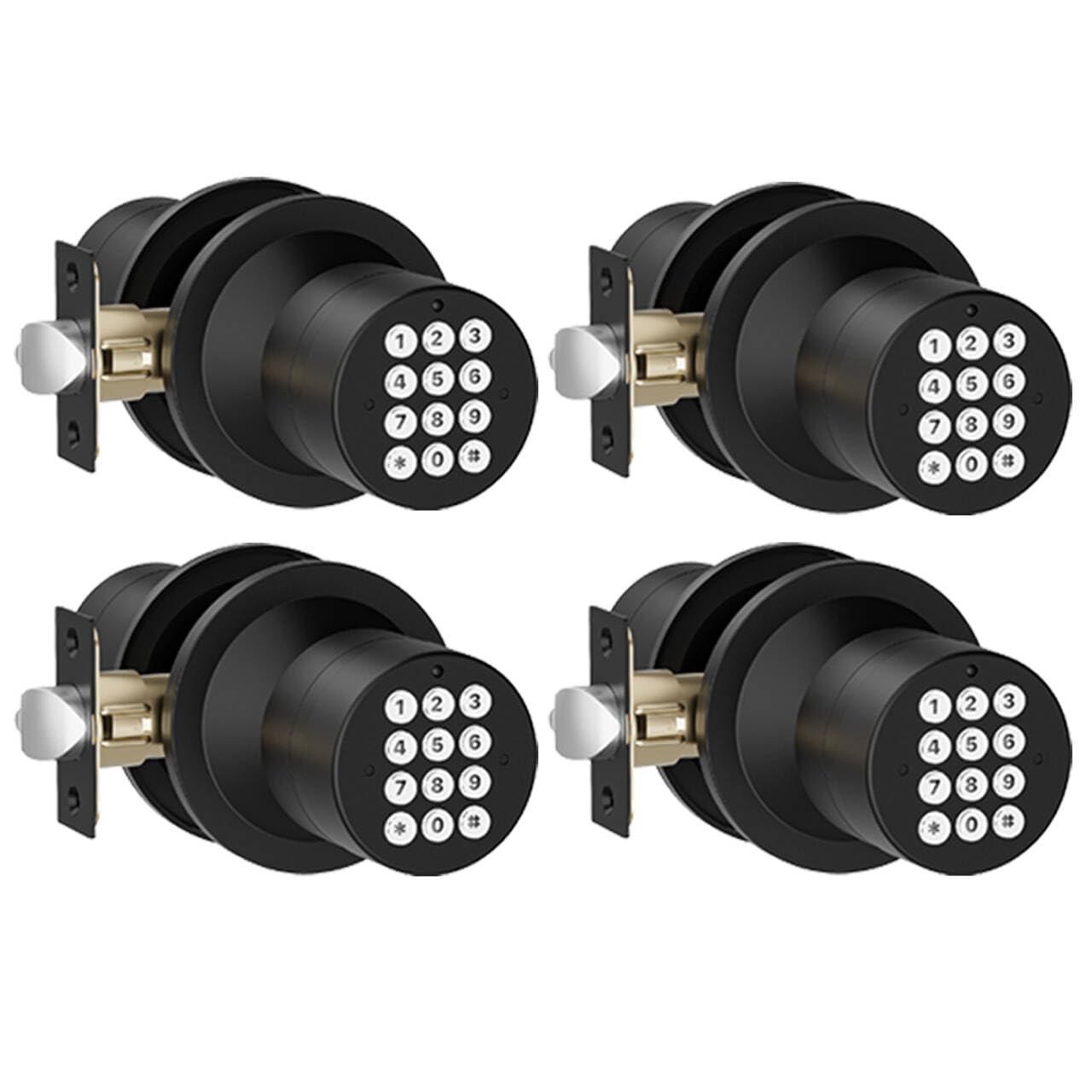 Keyless Entry Door Lock - Matte Black 2 Pack -9