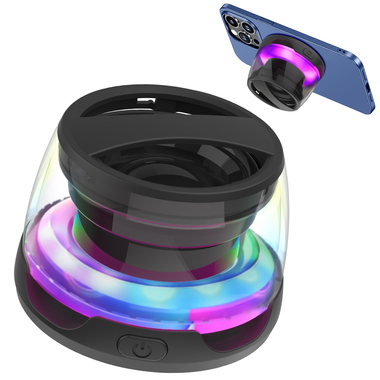 mumisuto Altoparlante Bluetooth Magnetico, Cassa Bluetooth Portatile con Suono Surround 3D e Luce RGB, Speaker Bluetooth Impermeabile IPX5, con Funzione di Supporto Telefono, Accoppiamento TWS