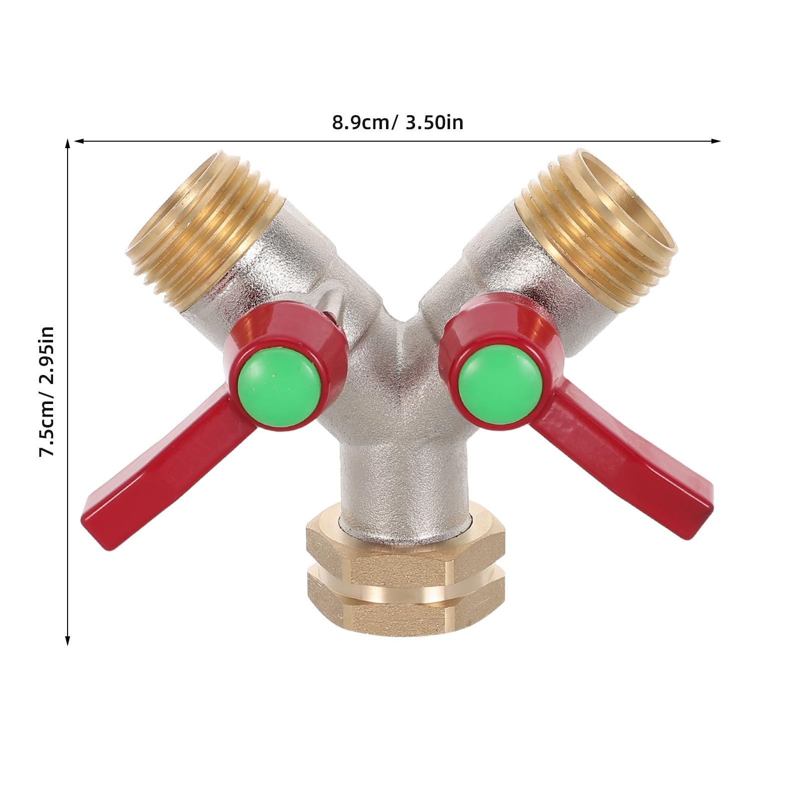 Kisangel 1 Set di sdoppiatore per Tubo Flessibile a 2 Vie - Connettore per Tubo da Giardino a Forma di Y con Doppia valvola di intercettazione per Rubinetto dell'Acqua, Adattatore Resistente