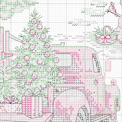 Image of Dimensions 70-09619 Holiday Farm Stocking Counted Cross Stitch Kit, 16 inch Long, 14 Count White Aida