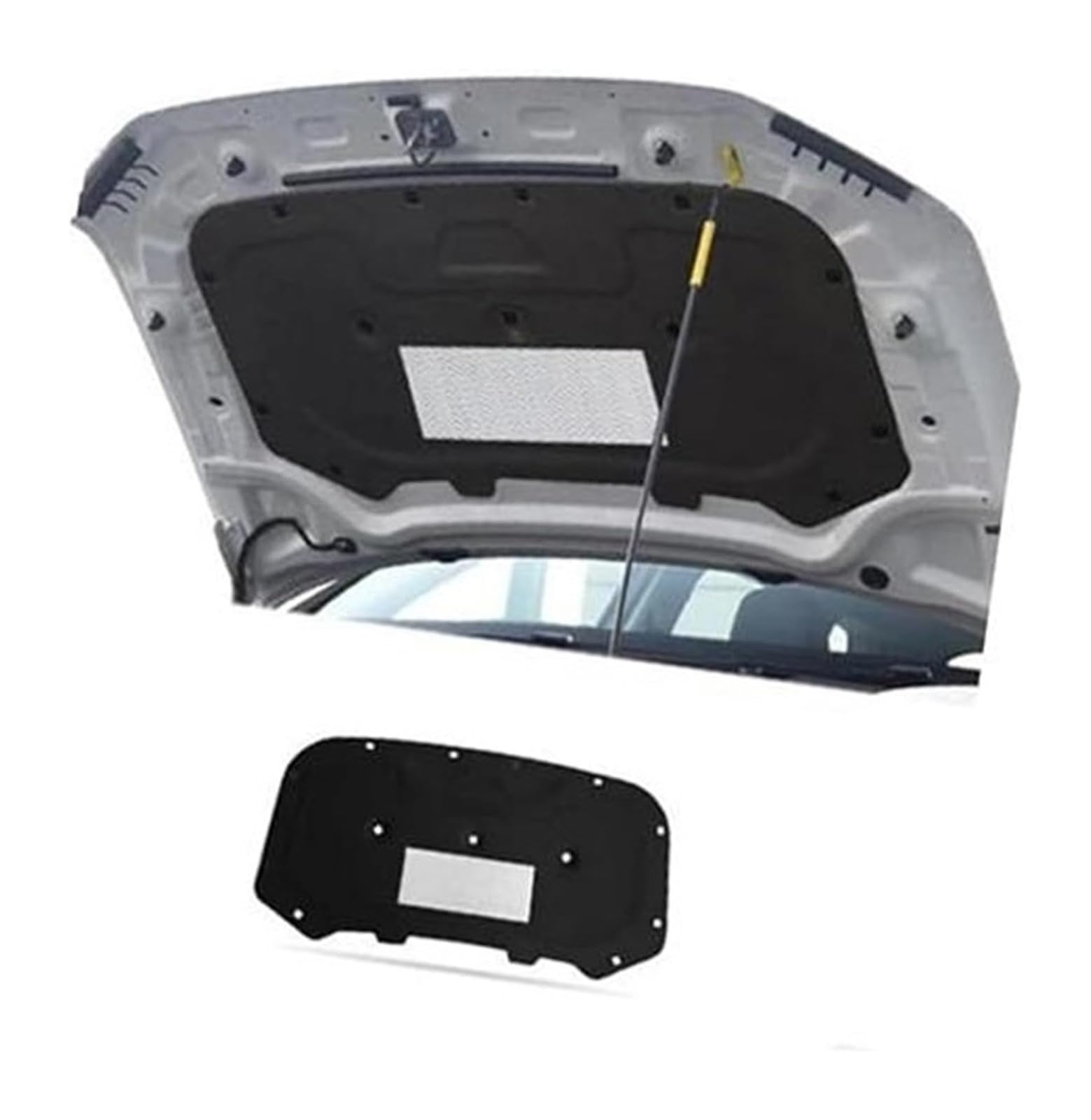 for VW for Taos for Tharu 2019-2024 Car Sound Insulation Mats Hood Heat Covers Car Sound Insulation Cotton(Black Style 2)