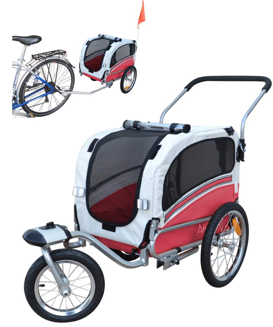PAPILIOSHOP Argo Remolque Bici y Silla de Paseo para Perro Mascota (Rojo S)