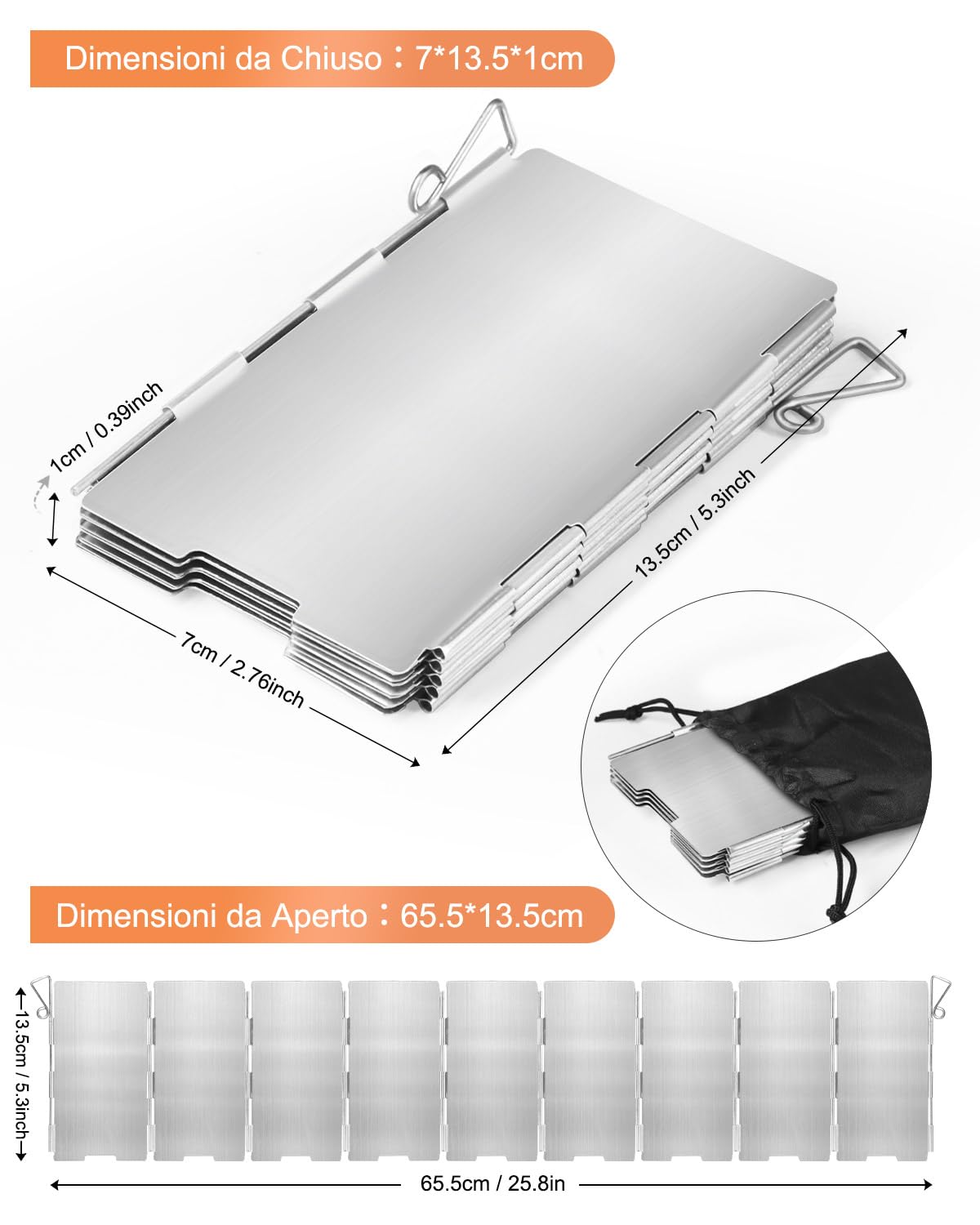 AUTOPkio Fornello da Campeggio 3500W con Parabrezza, Mini Portatile Stufa