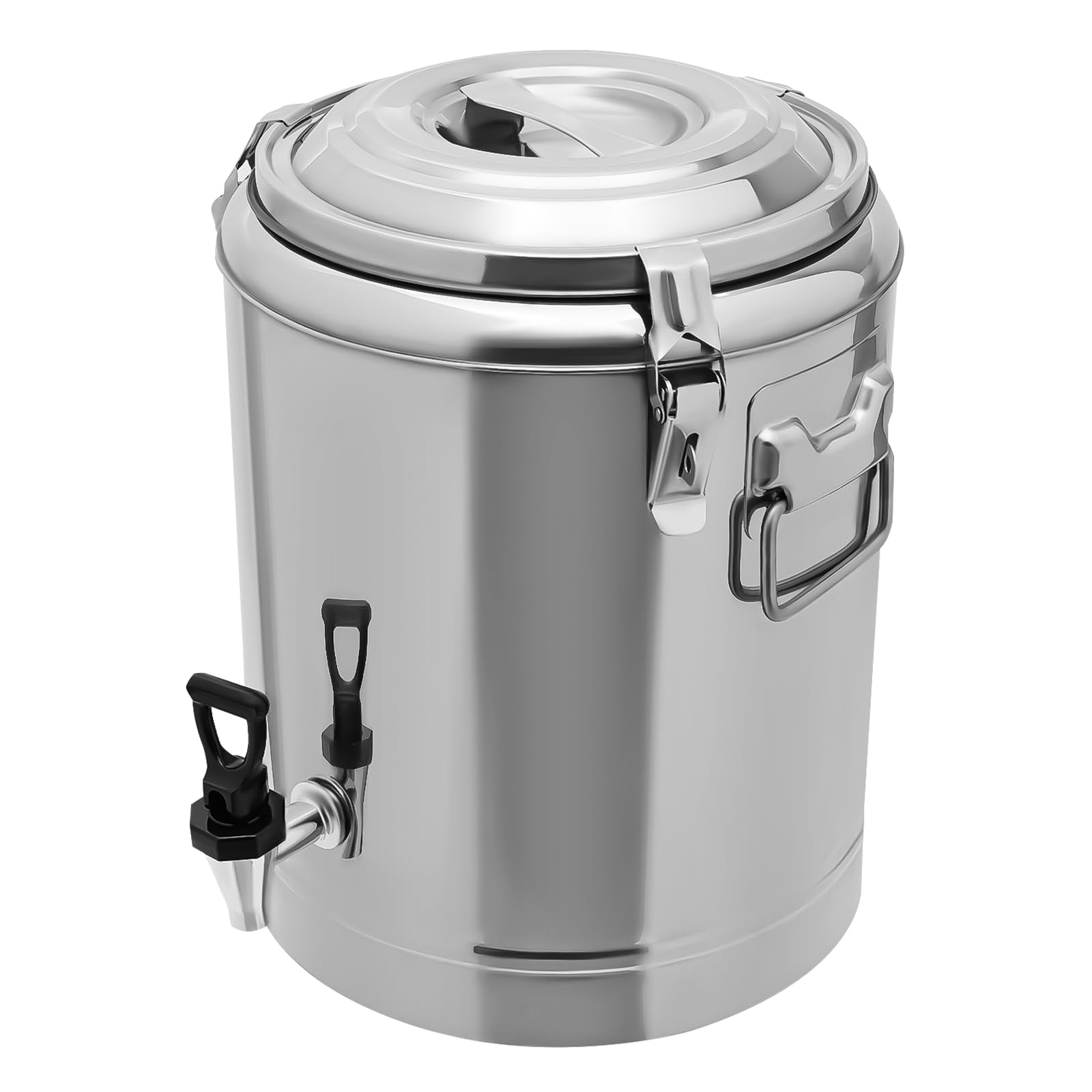 Jarra de leche de acero inoxidable de 14 L, con grifo y tapa sellada, resistente para leche, vino, jarra de agua