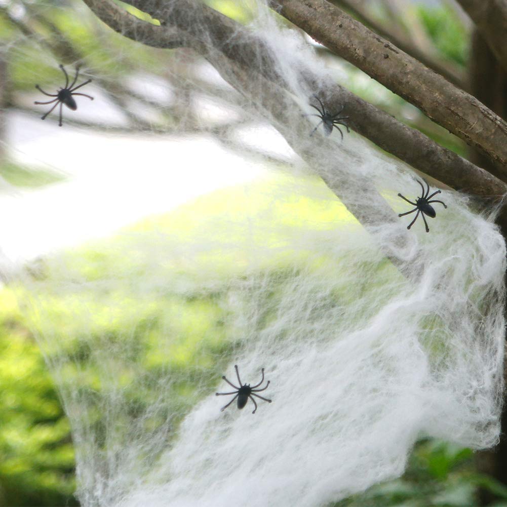 6 Paquetes Telaraña Halloween, Tela de araña 1000 pies Cuadrados con 60 arañas Falsas para Halloween Decoracion Fiesta de Carnaval de Halloween