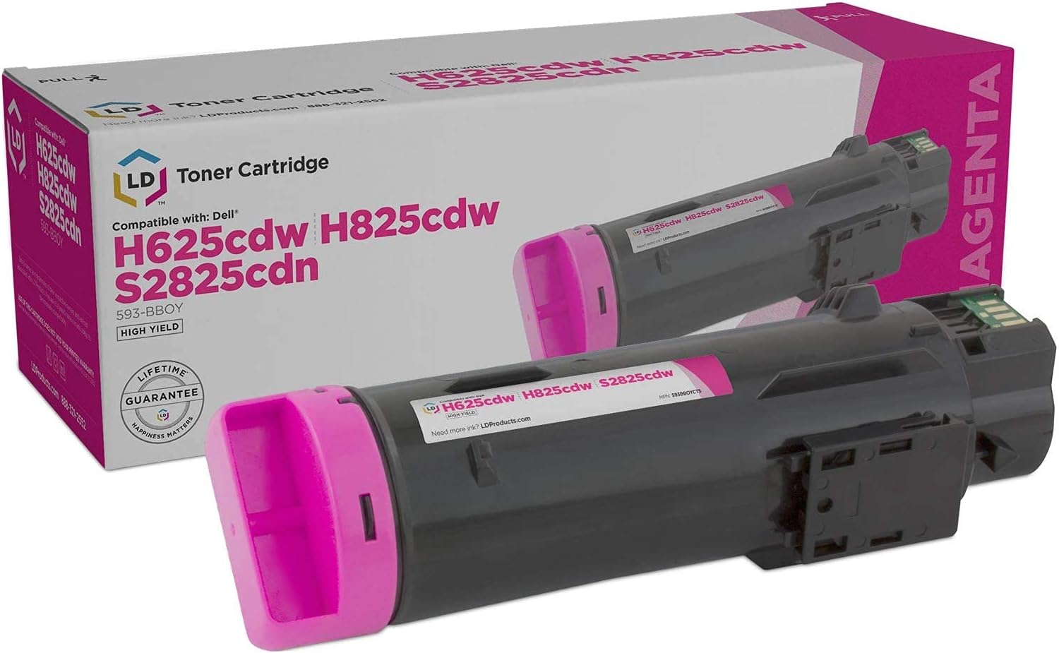 LD Produ Compatible Toner Replacement for Dell 593-BBOY 5PG7P (Magenta)