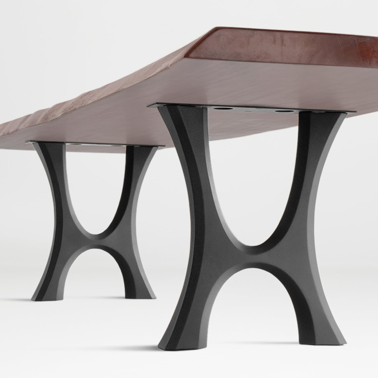 Flowyline 28" H 405 Haru Handcrafted Black Metal Table Legs and Bases for Dining Tables | Steel Desk Legs | Rust-Resistant, Adjustable Furniture Legs for Bench DIY Mid-Century Modern Indoor/Outdoor